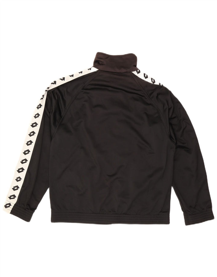 LOTTO Herren-Trainingsanzugoberteil mit Grafik, Größe S, Schwarz, Farbblock-Polyester