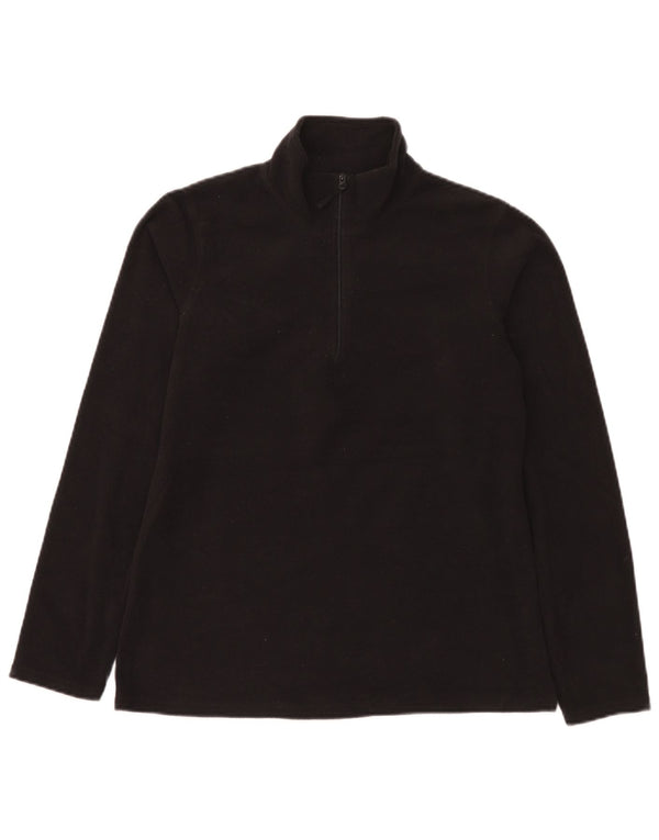Mountain Warehouse Damen-Fleecepullover mit Reißverschluss am Kragen, UK 14, Mittelschwarz