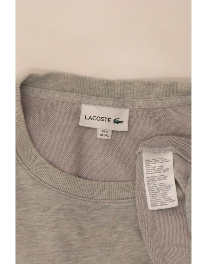 Lacoste Herren-Sweatshirt-Pullover, Größe 8 3XL, grau gefleckte Baumwolle