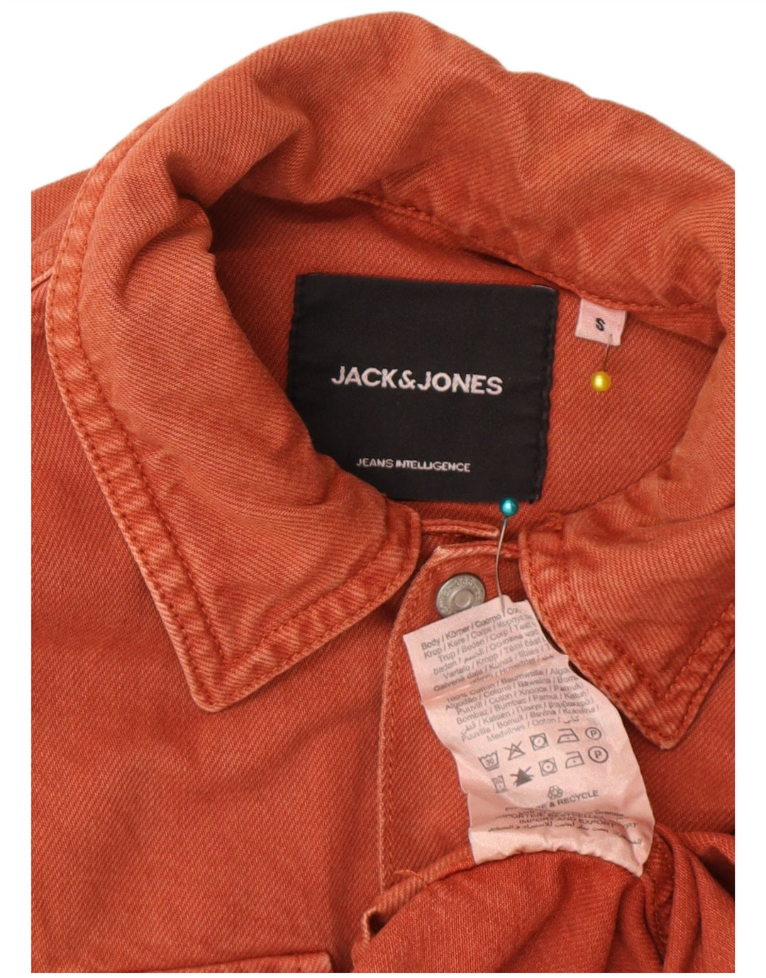 Jack & Jones Herren-Jeanshemd, klein, braune Baumwolle