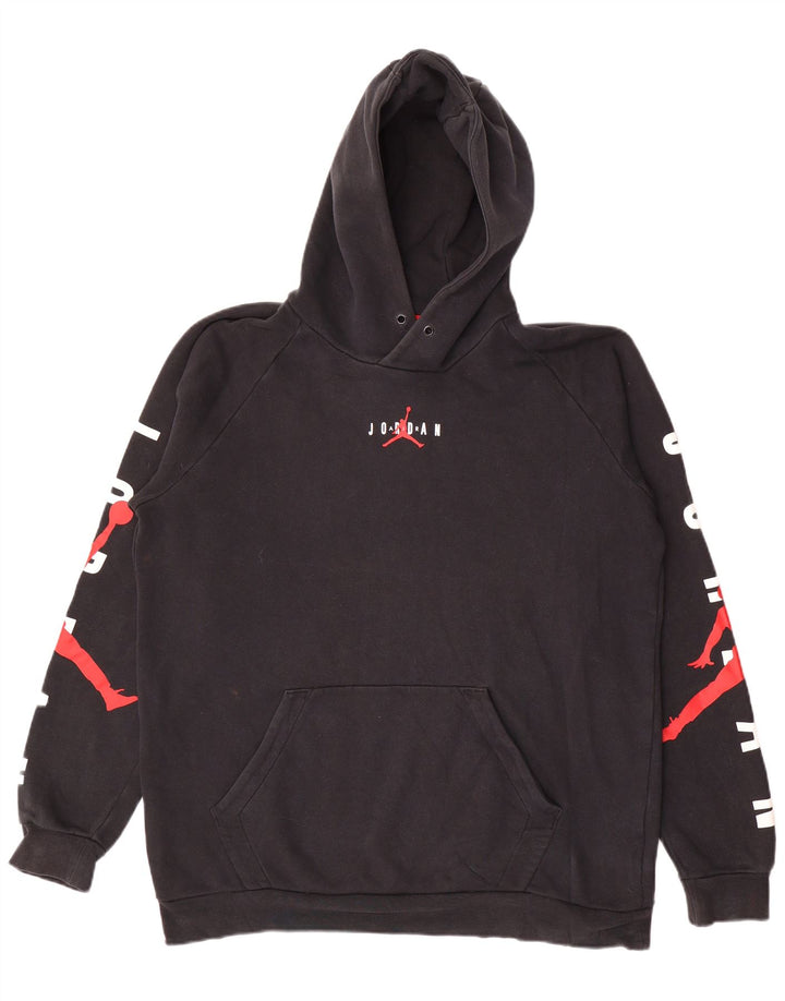 Jordan Herren-Kapuzenpullover mit Grafik, groß, aus schwarzer Baumwolle