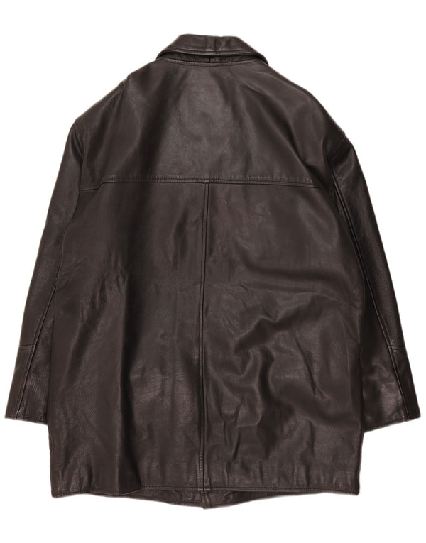 Ciro Citterio Herren Ledermantel UK 44 2XL Schwarzes Leder Comics