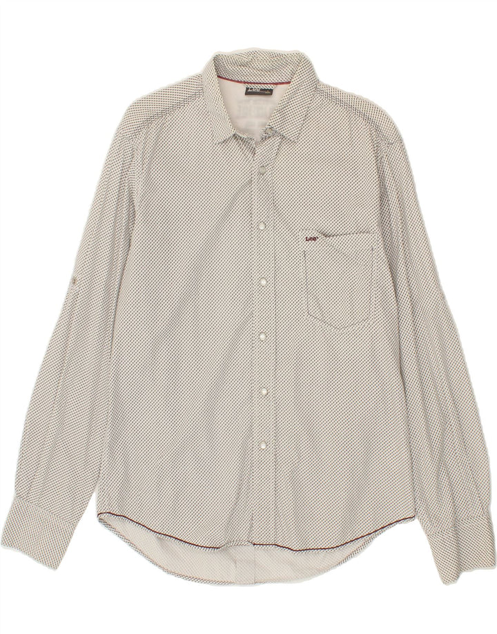 LEE Mens Shirt Large Grey Spotted Cotton Vintage Lee and Second-Hand Lee from Messina Hembry 