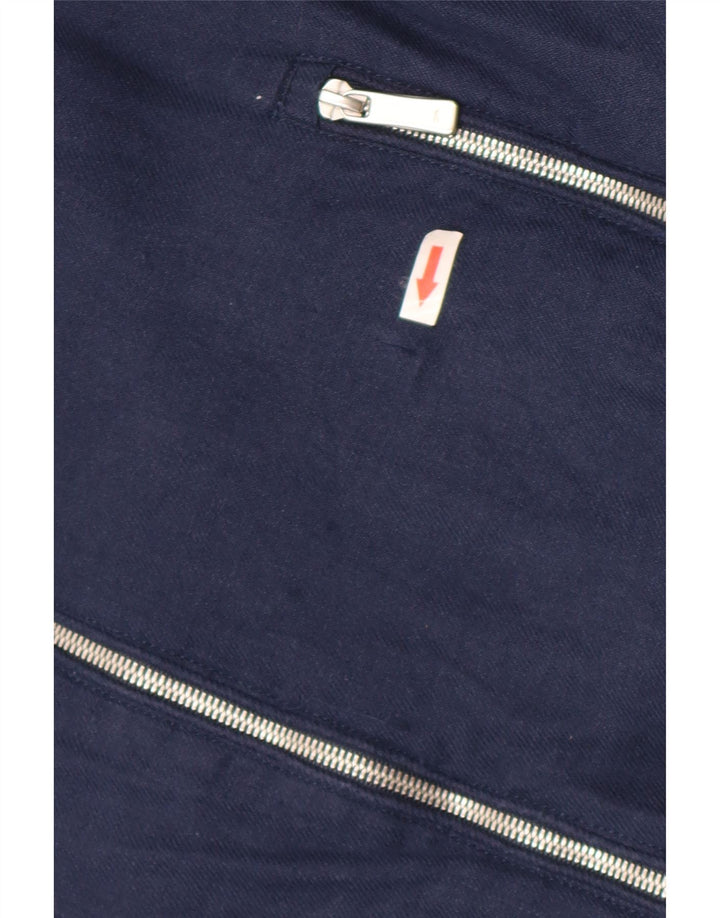 Zara Herren Bomberjacke UK 40 Large Marineblaues Leinen