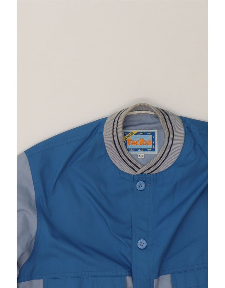 FACIBA Boys Bomber Jacket 14-15 Years Blue Colourblock Cotton Vintage Faciba and Second-Hand Faciba from Messina Hembry 