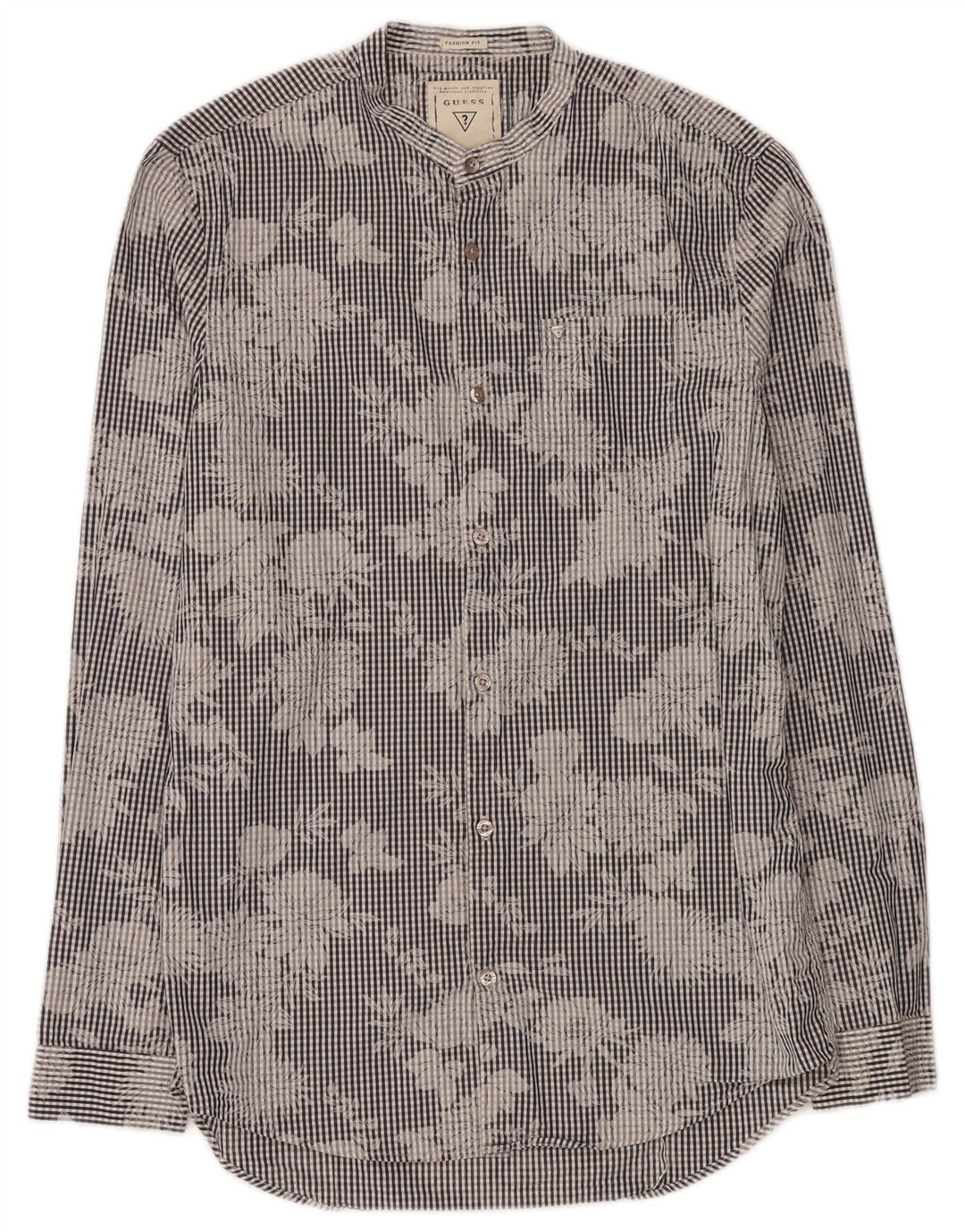 Guess Herrenhemd Mittelblaues Gingham-Baumwoll-Blume