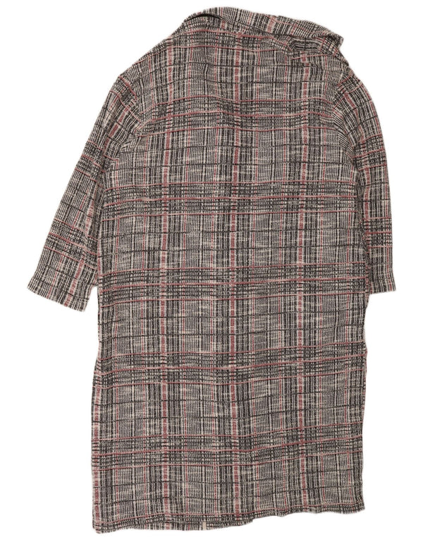 Marks & Spencer Damen Longline-Cardigan-Pullover UK 22 3XL Grau kariert