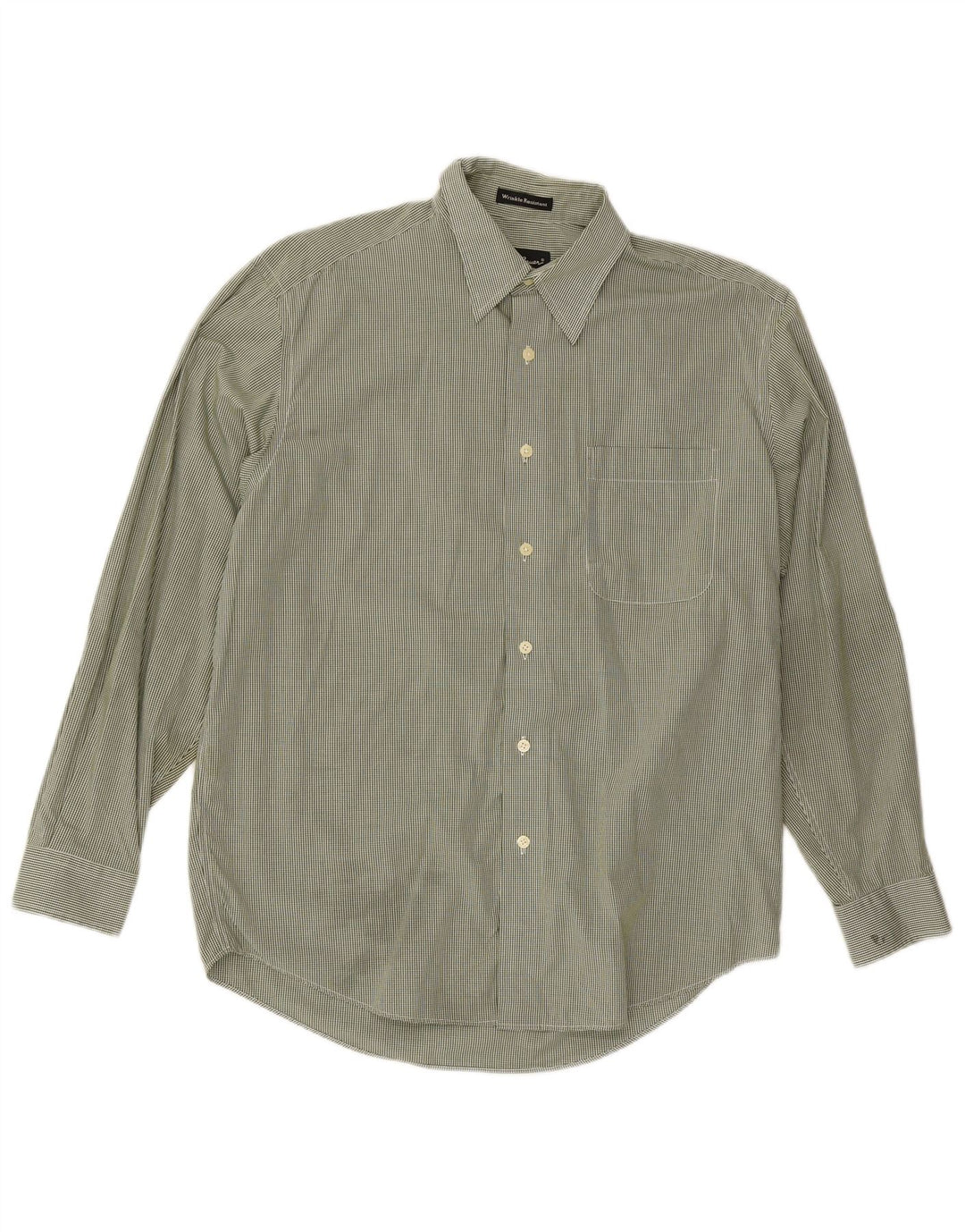 Eddie Bauer Herrenhemd Mittelgrün Gingham Cotton Classic