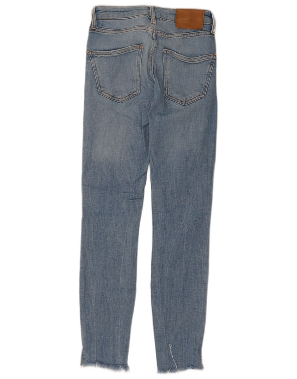 Zara Damen Skinny Jeans EU 34 2XS W24 L26 Blaue Baumwolle
