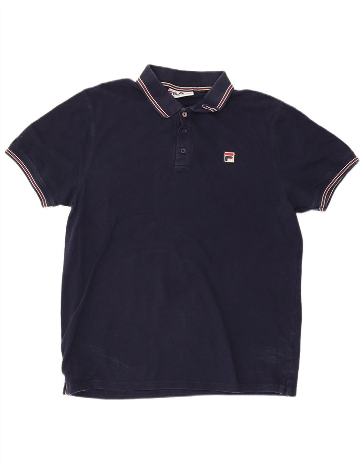 Fila Herren-Poloshirt, groß, marineblau gestreift