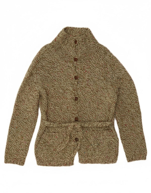 Vintage Damen Cardigan Pullover UK 14 Large Khaki Flecked