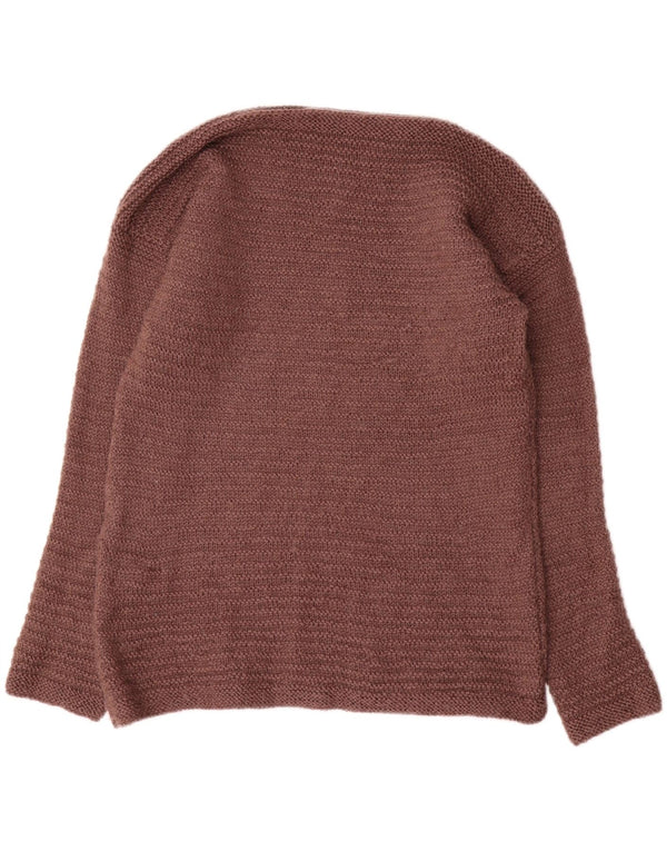Vintage Damen Pullover mit U-Boot-Ausschnitt UK 14 Mittelbraun