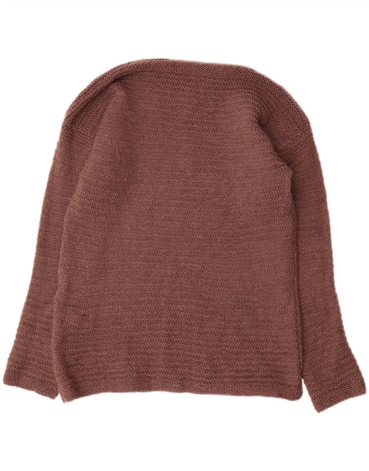 Vintage Damen Pullover mit U-Boot-Ausschnitt UK 14 Mittelbraun