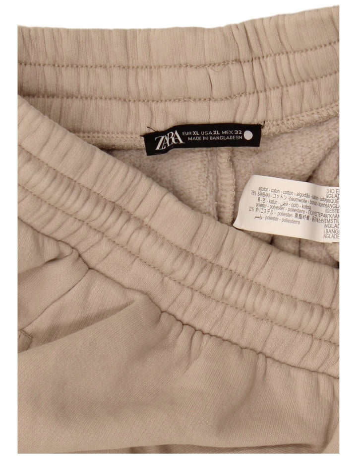 Zara Herren Sportshorts XL Beige Baumwolle