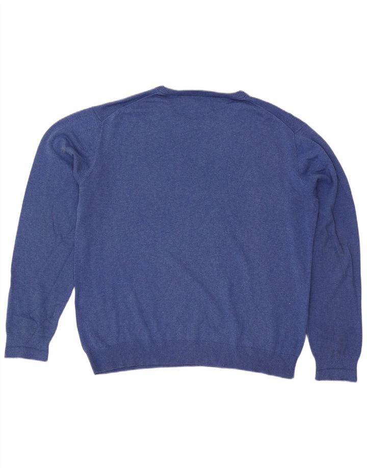 Gant Herren-Pullover mit Rundhalsausschnitt, 2XL, blaue Baumwolle