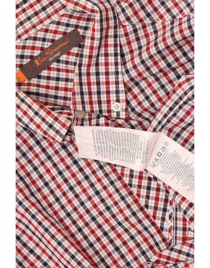 Ben Sherman Herren Heritage-Hemd, groß, rot kariert, Baumwolle