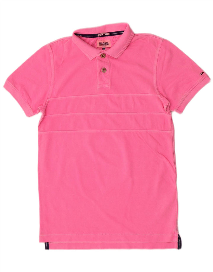 Tommy Hilfiger Herren-Poloshirt aus mittelrosa Baumwolle