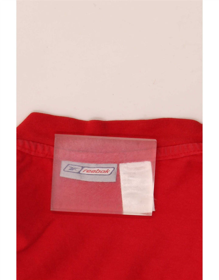 Reebok Herren T-Shirt Top Große rote Baumwolle