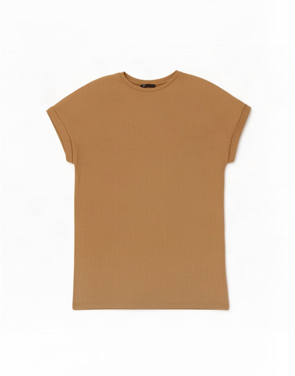 Zara Damen Übergroßes T-Shirt-Kleid UK 14 Medium Beige