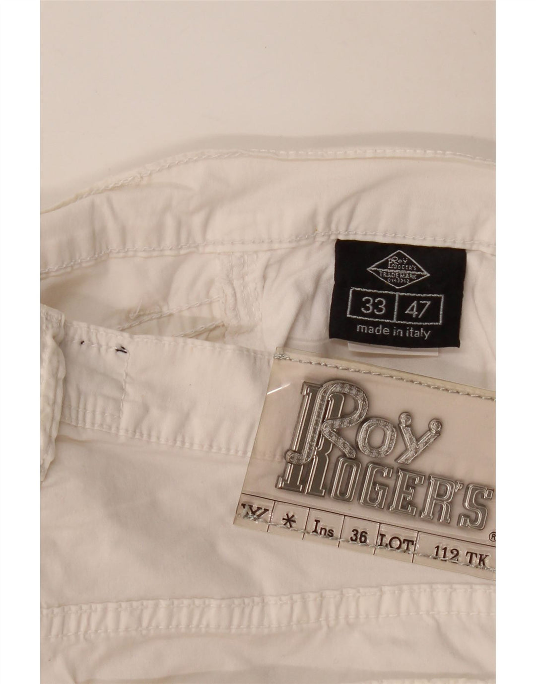 ROY ROGERS Gerade Freizeithose für Herren, W33, L33, weiße Baumwolle