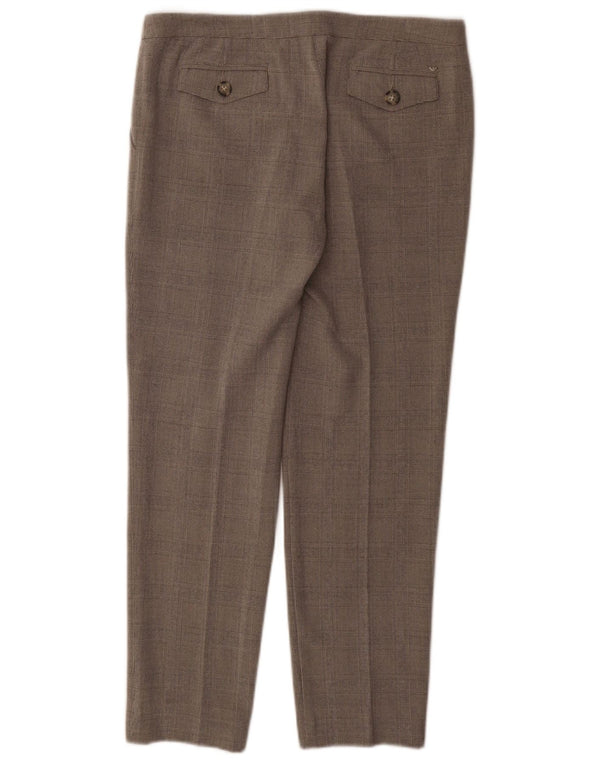 Armani Womens Straight Suit Trousers EU 40 Medium W30 L27 Grey Check
