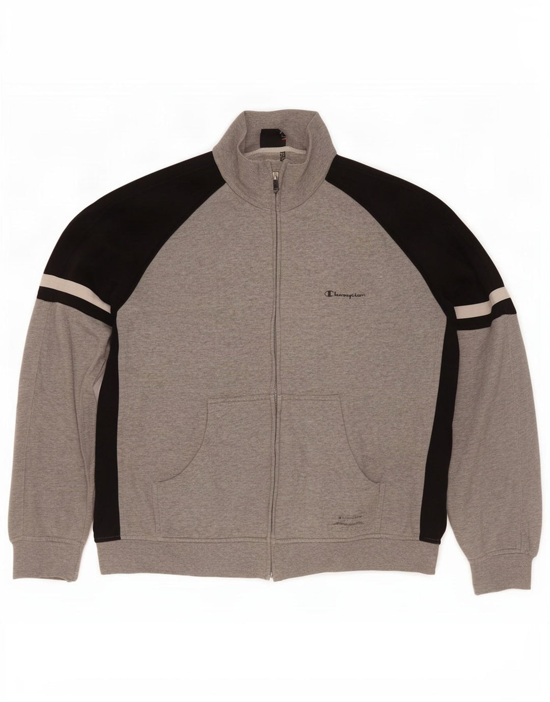 Champion Herren-Trainingsanzug-Oberteil, Jacke, XL, Grau, Colourblock-Baumwolle