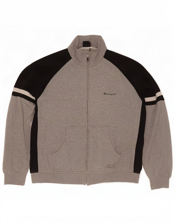 Champion Herren-Trainingsanzug-Oberteil, Jacke, XL, Grau, Colourblock-Baumwolle