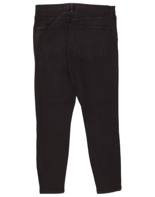 Topshop Damen Jamie Skinny Jeans W32 L24 Schwarze Baumwolle
