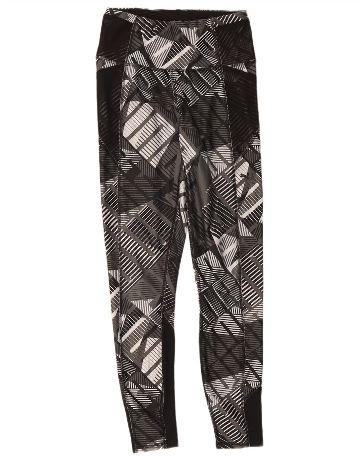 Puma Womens Graphic Leggings UK 4 XS Schwarz Polyester