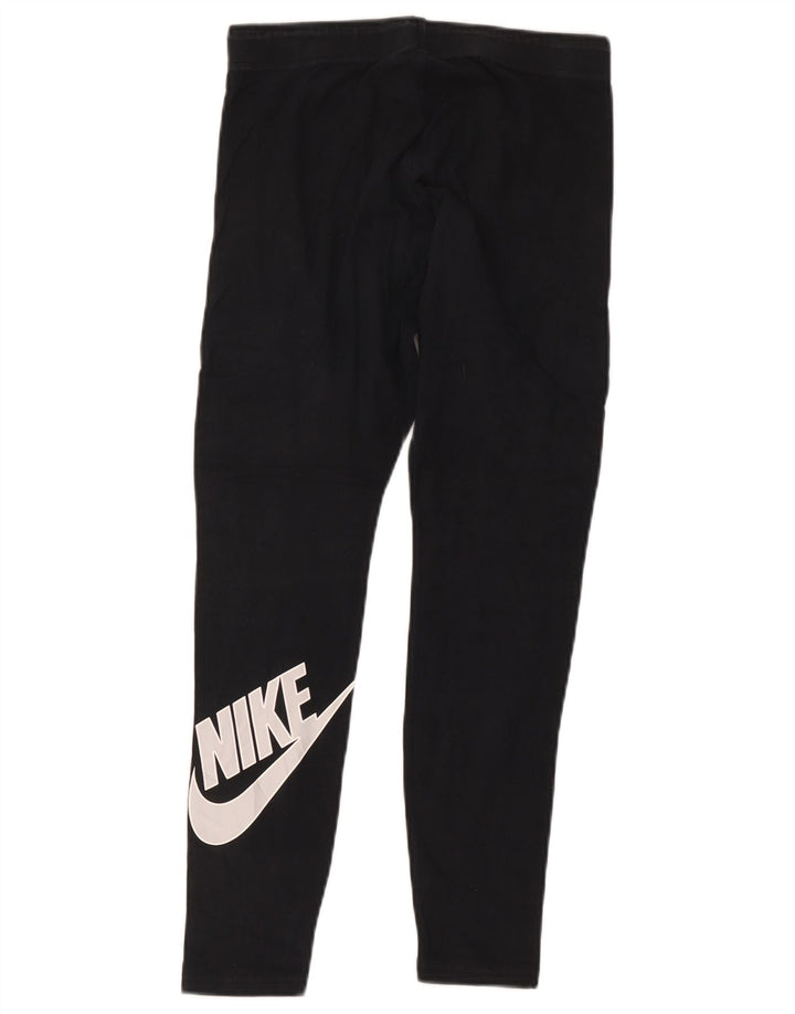 Nike Damen Leggings UK 12 Mittelschwarze Baumwolle