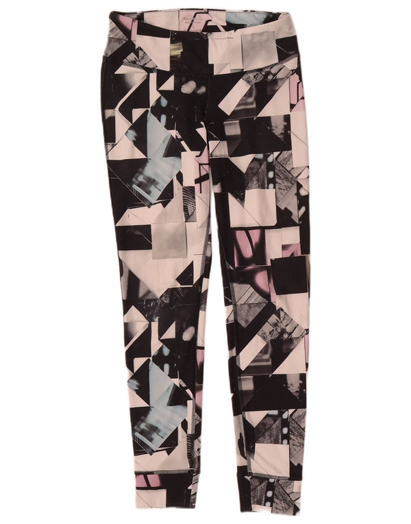 Reebok Womens Leggings UK 8/10 Small Mehrfarbiges geometrisches Polyester