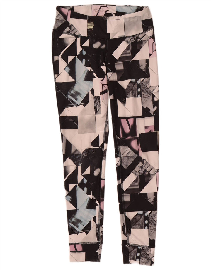 Reebok Womens Leggings UK 8/10 Small Mehrfarbiges geometrisches Polyester