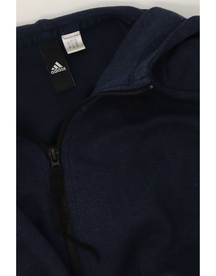 Adidas Herren Kapuzenpullover mit grafischem Reißverschluss, groß, Marineblau