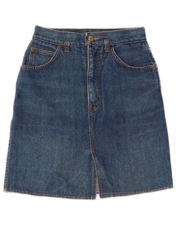 Vintage Mädchen Jeansrock 11-12 Jahre W22 Blaue Baumwolle