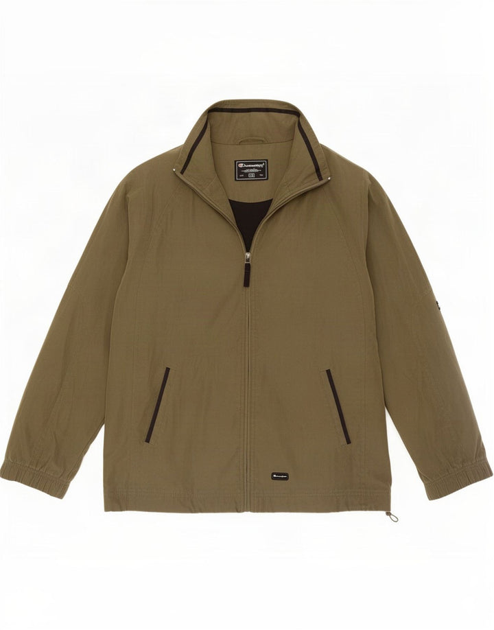 Champion Herren-Trainingsanzug-Top-Jacke, Mittel-Khaki-Polyester