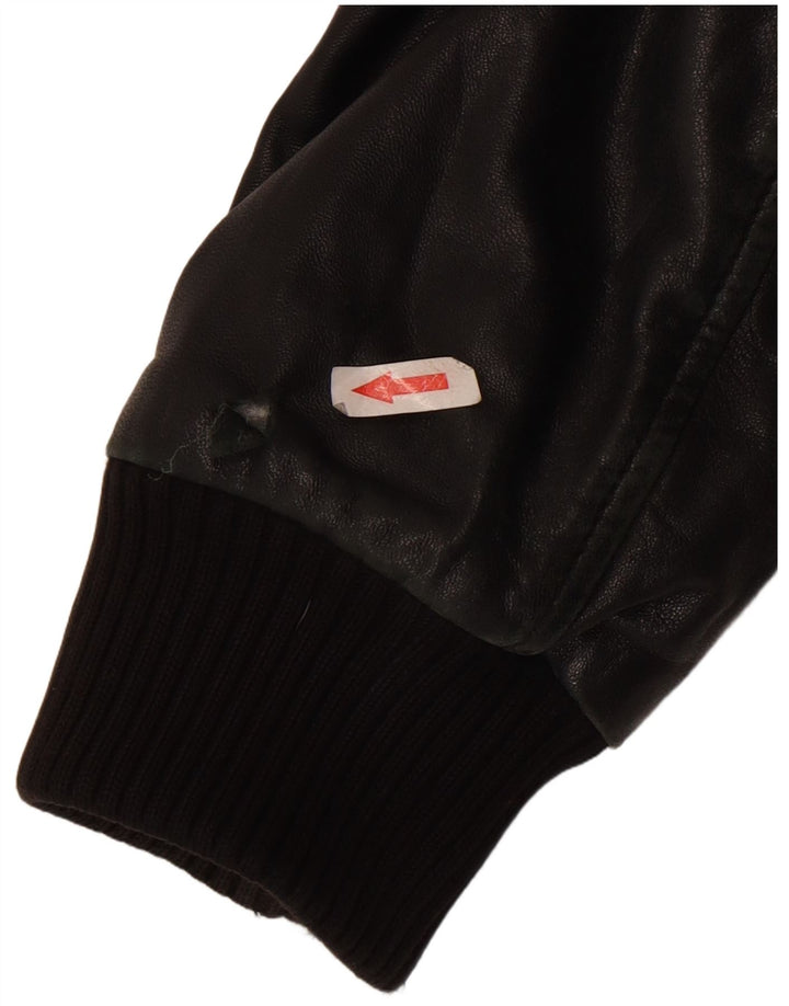 Conbipel Herren-Lederjacke mit Kapuze, IT 50, großes schwarzes Lammfell