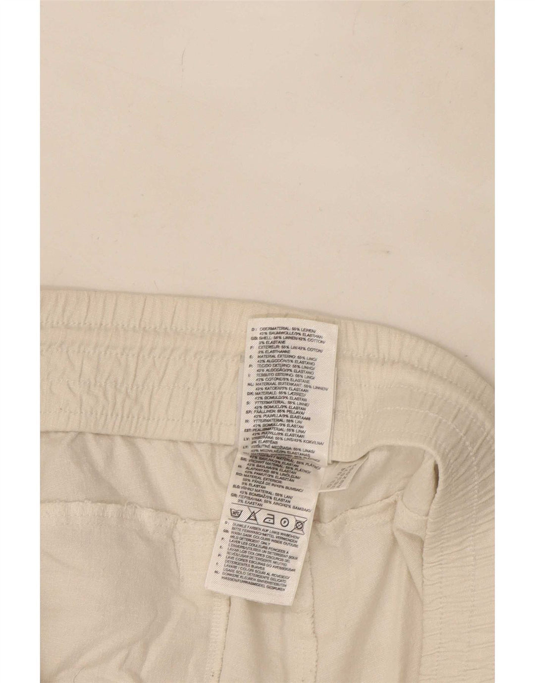 Adidas Herren gerade Freizeithose Medium W32 L29 Weiß Leinen