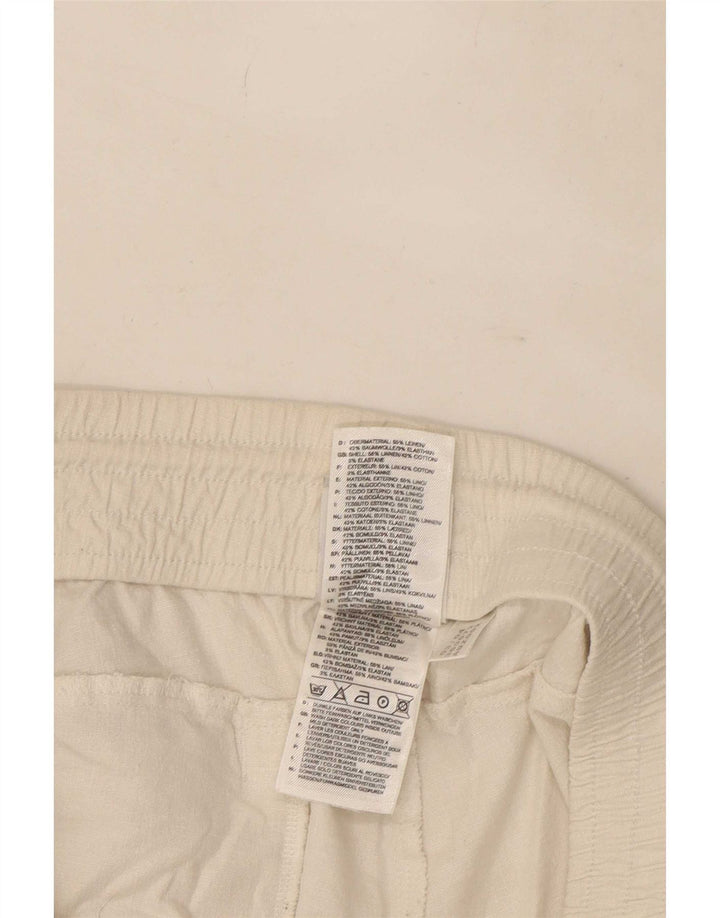 Adidas Herren gerade Freizeithose Medium W32 L29 Weiß Leinen