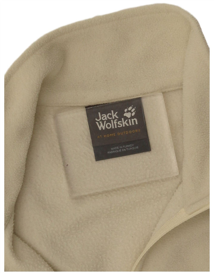 Jack Wolfskin Damen-Fleecepullover mit Reißverschluss am Hals, UK 12, mittelbeigefarbenes Polyester