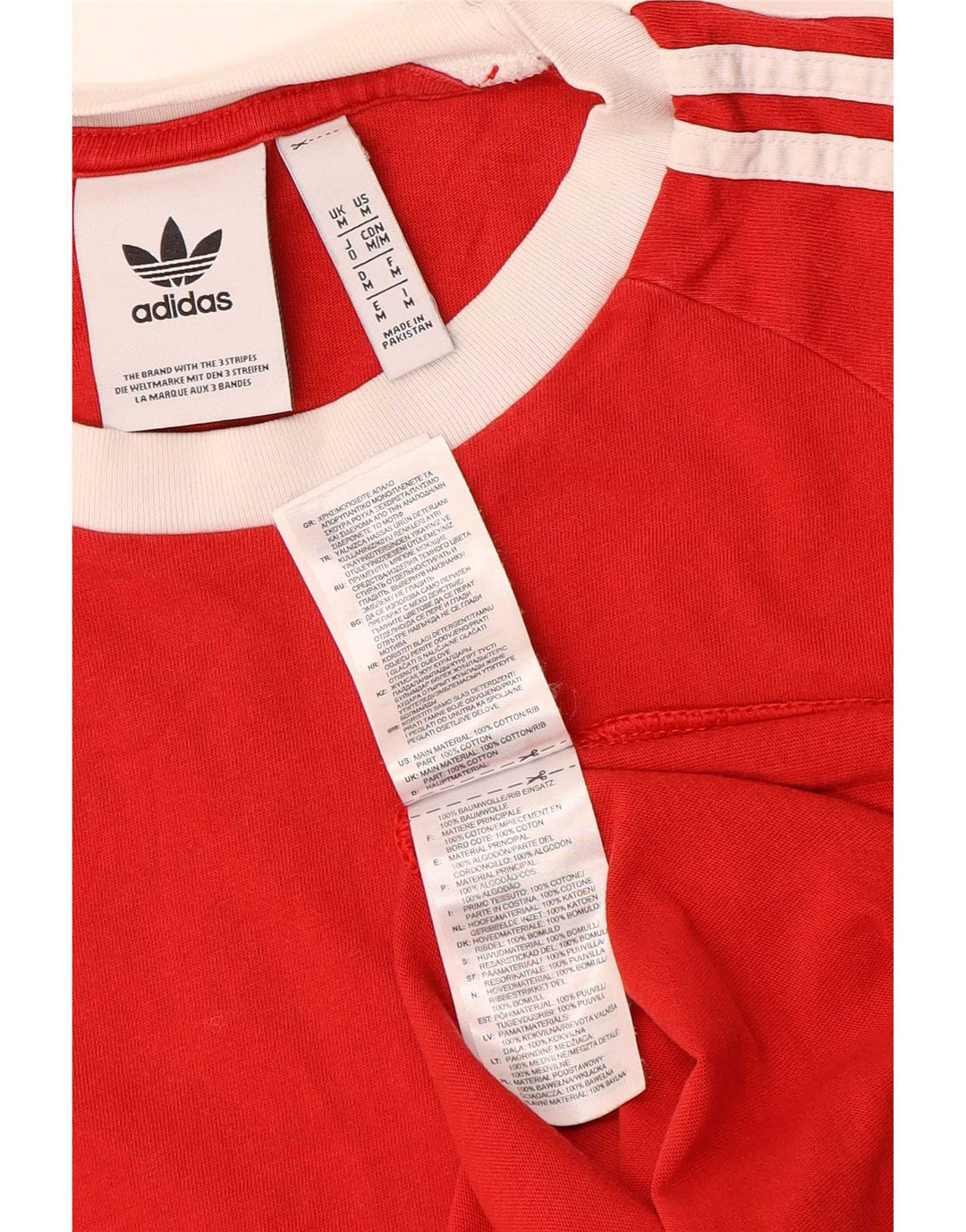 Adidas Herren T-Shirt Top Mittelrote Baumwolle