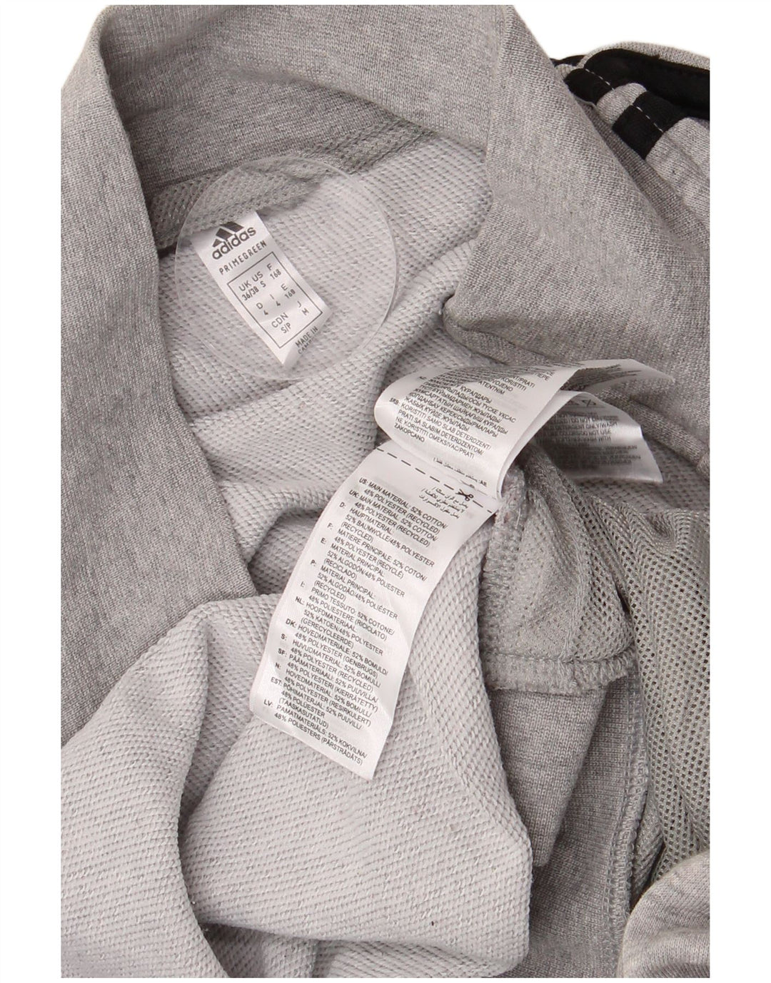 ADIDAS Herren-Trainingsanzug-Top-Jacke, UK 36/38, kleine grau gefleckte Baumwolle