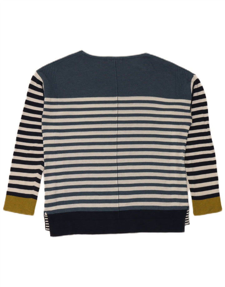 White Stuff Damen-Pullover mit U-Boot-Ausschnitt, Gr. 8, klein, blau gestreift
