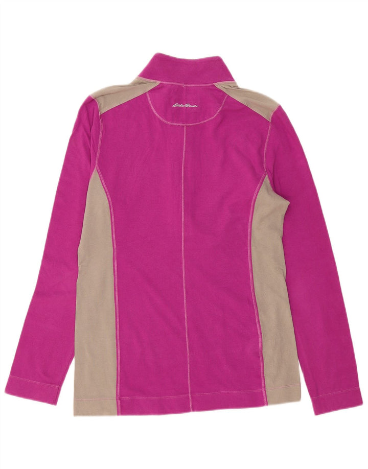 Eddie Bauer Damen-Oberteil mit Reißverschluss, langärmlig, UK 12, Mittelviolett, Farbblock