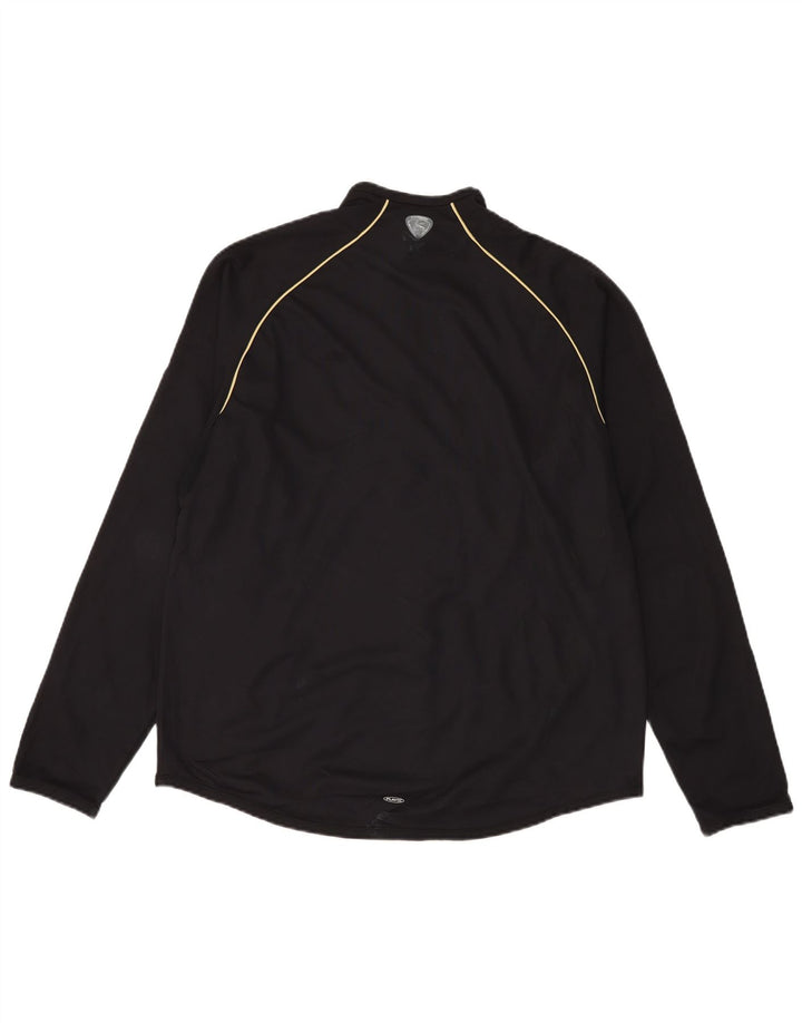 Reebok Herren-Pullover-Trainingsanzugoberteil mit Reißverschluss und Halsausschnitt, groß, aus schwarzem Polyester