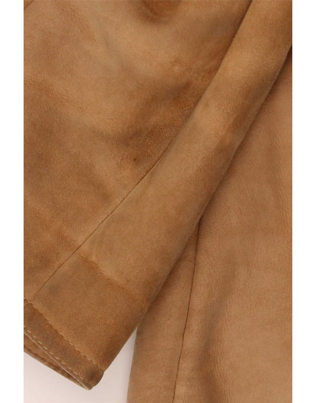 Vintage Damen Lammfelljacke mit Kapuze UK 12 Medium Beige