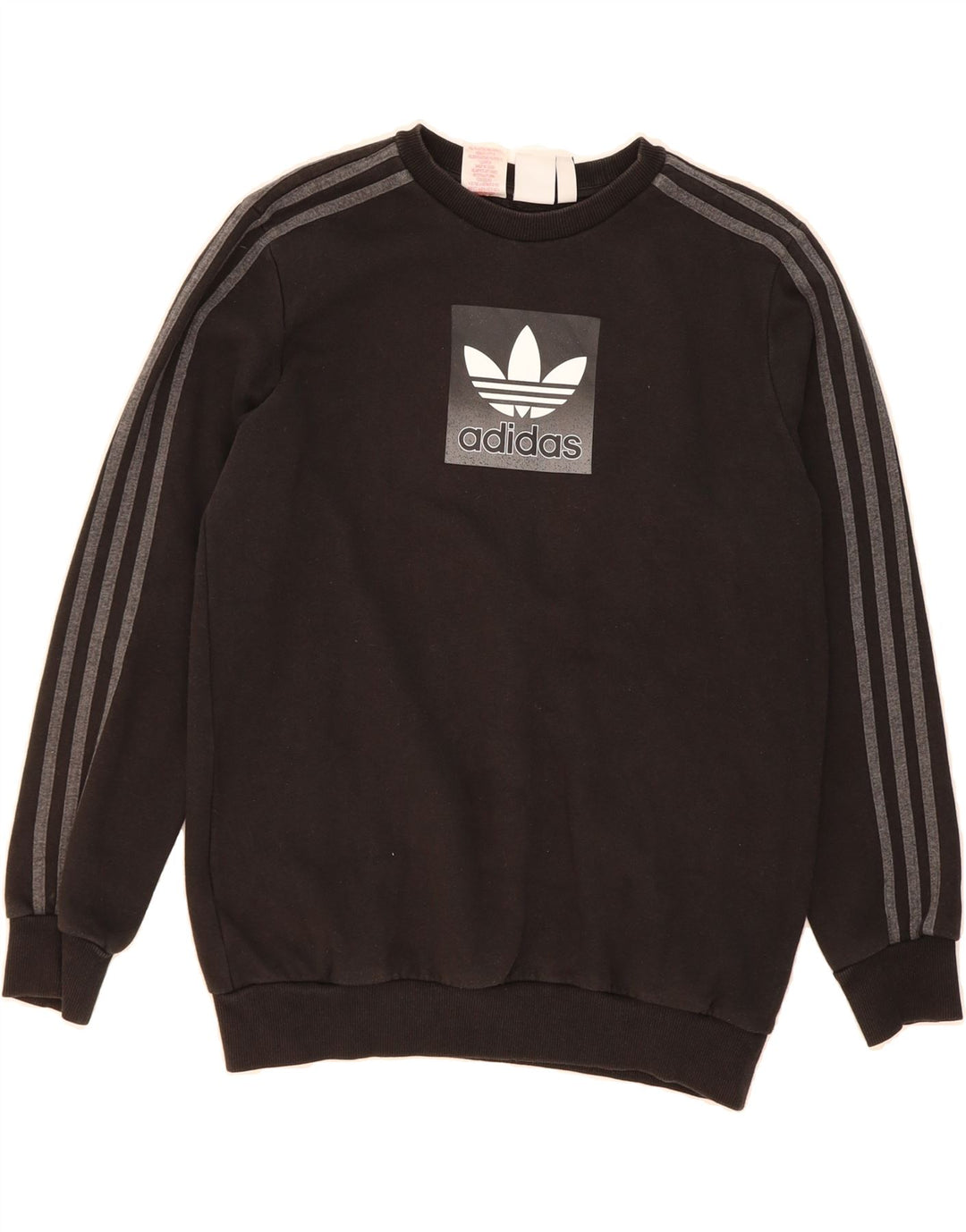 ADIDAS Boys Graphic Sweatshirt Jumper 15-16 Years Black Cotton Vintage Adidas and Second-Hand Adidas from Messina Hembry 