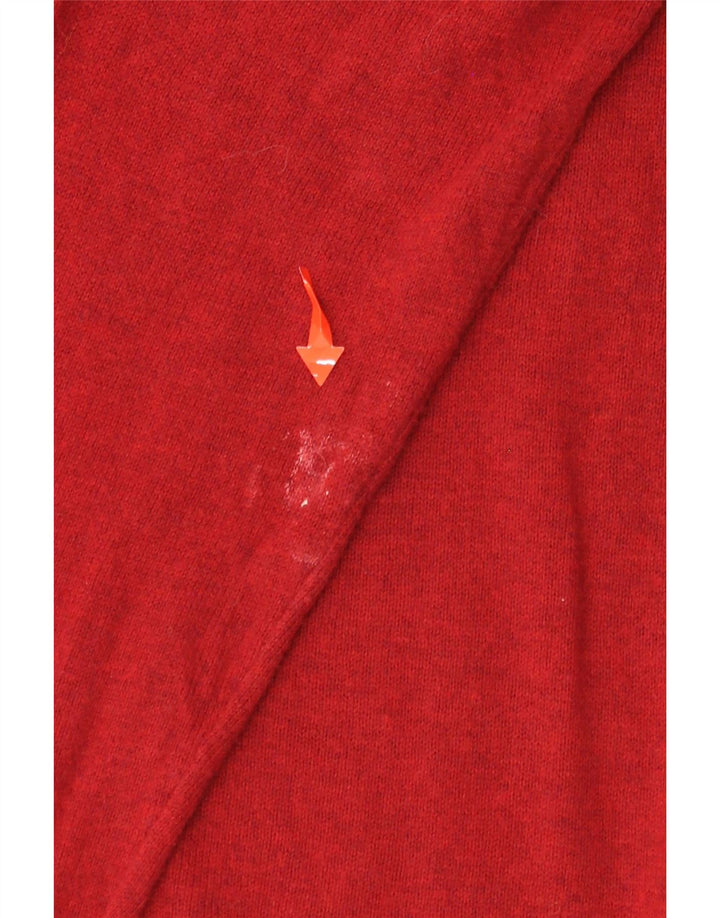SUPERDRY Herren-Pullover mit V-Ausschnitt, Größe L, aus roter Baumwolle