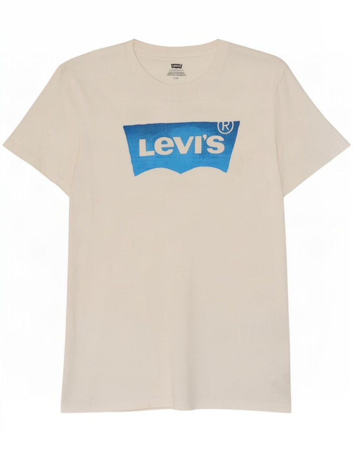 Levi's Herren-T-Shirt mit Grafik, Größe L, aus weißer Baumwolle