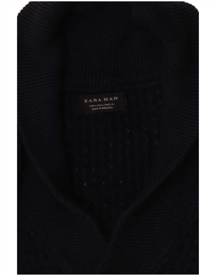 Zara Herren-Strickjacke, groß, Marineblau