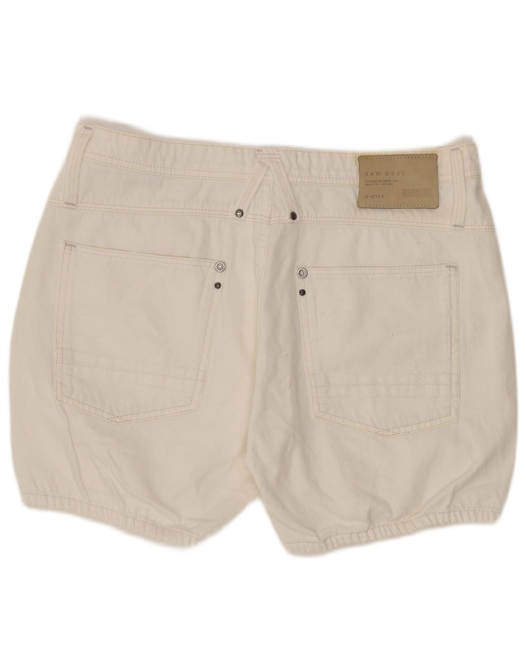 G-Star Damen Jeansshorts W27 Small Weiße Baumwolle